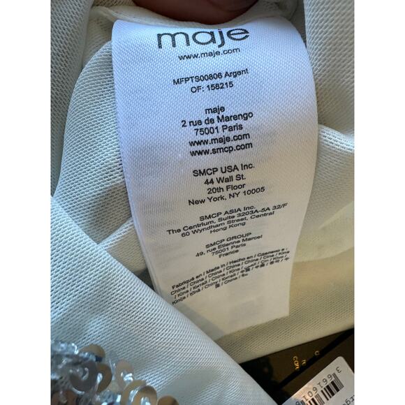 Maje Silver Tutterfly Sequin Culotte Hipster Shorts - Picture 13 of 13